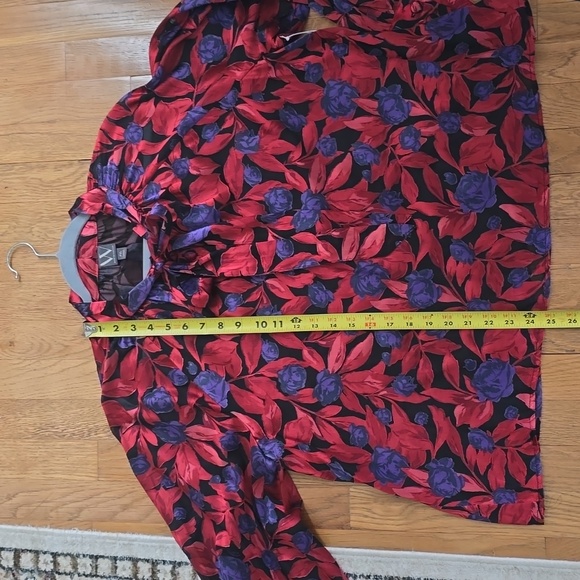 WORTHINGTON WOMEN'S PETITE SIZE RED & PURPLE FLORAL BLOUSE SIZE PXL - Picture 12 of 16